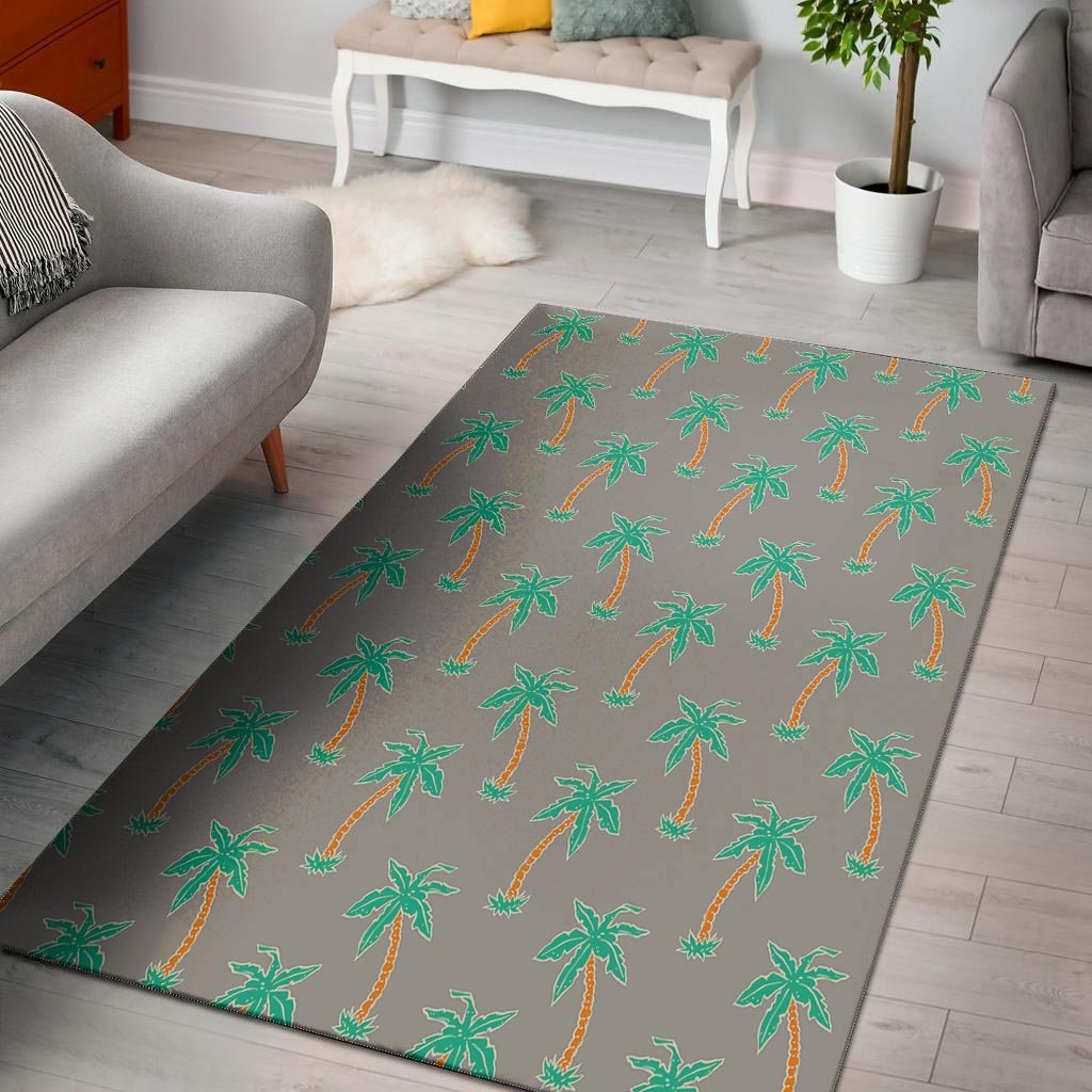 Cartoon Palm Tree Hawaiian Print Floor Mat-grizzshop