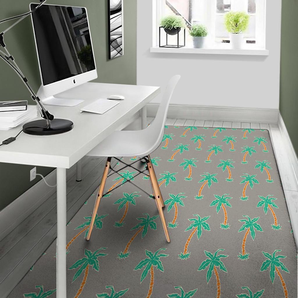 Cartoon Palm Tree Hawaiian Print Floor Mat-grizzshop