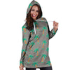 Cartoon Palm Tree Hawaiian Print Hoodie Dress-grizzshop