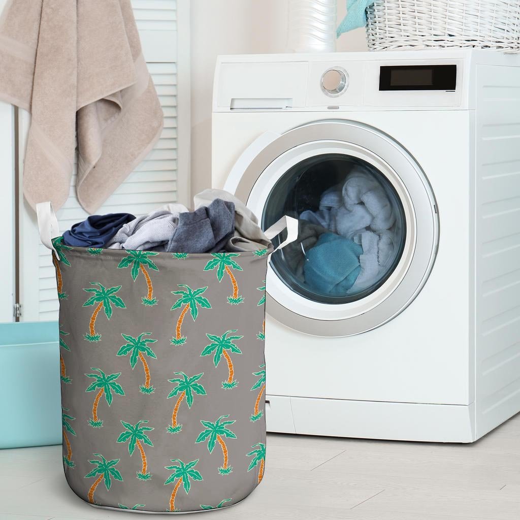 Cartoon Palm Tree Hawaiian Print Laundry Basket-grizzshop