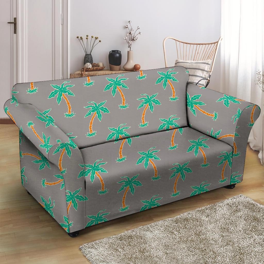 Cartoon Palm Tree Hawaiian Print Loveseat Cover-grizzshop