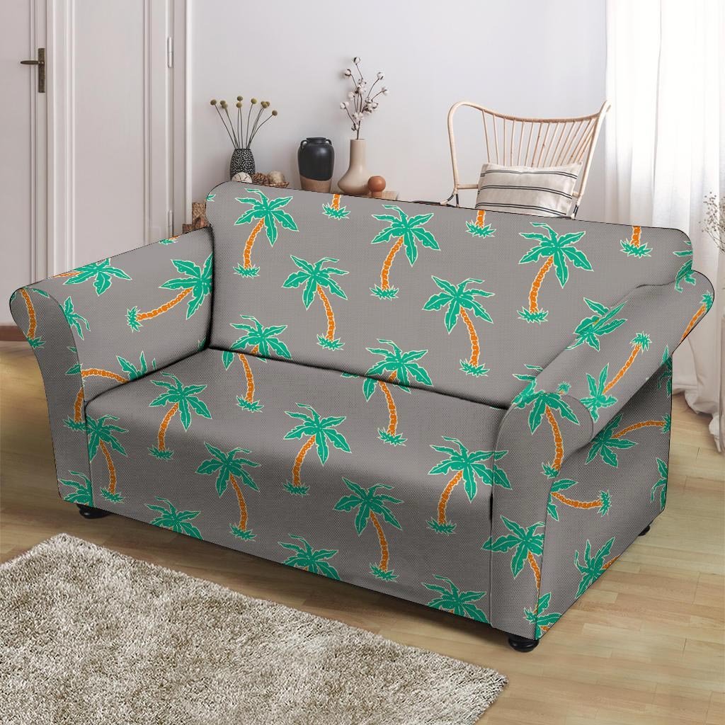 Cartoon Palm Tree Hawaiian Print Loveseat Cover-grizzshop