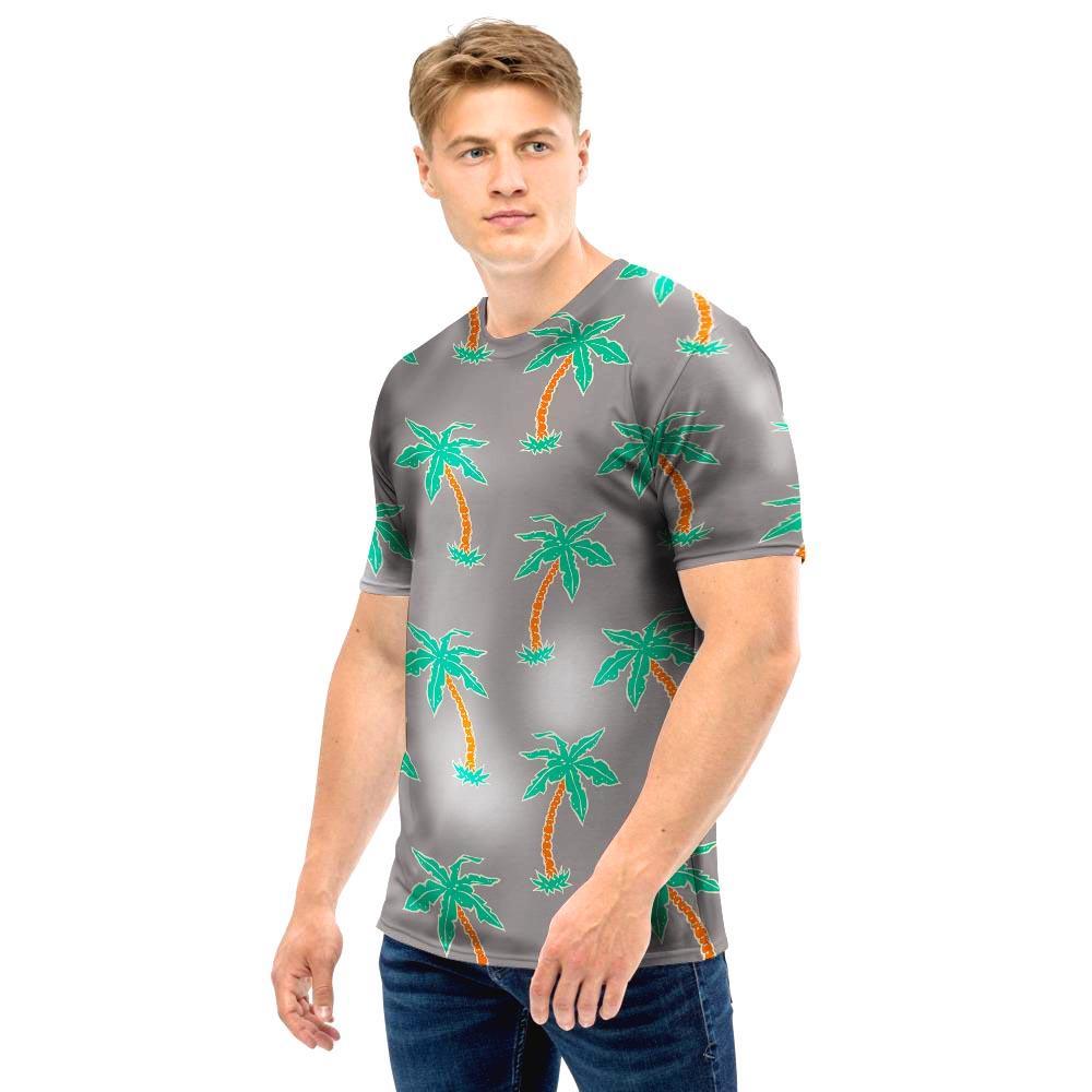 Cartoon Palm Tree Hawaiian Print Men T Shirt-grizzshop