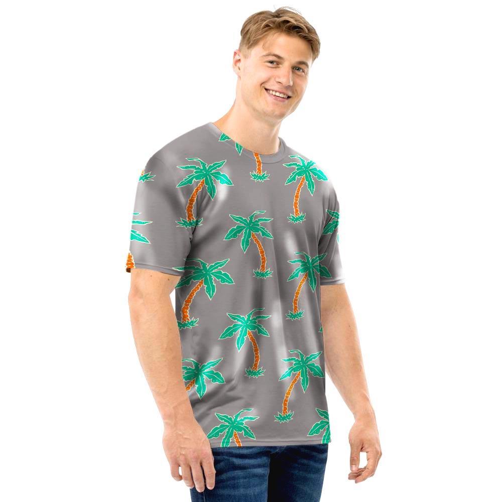 Cartoon Palm Tree Hawaiian Print Men T Shirt-grizzshop