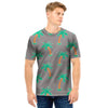 Cartoon Palm Tree Hawaiian Print Men T Shirt-grizzshop