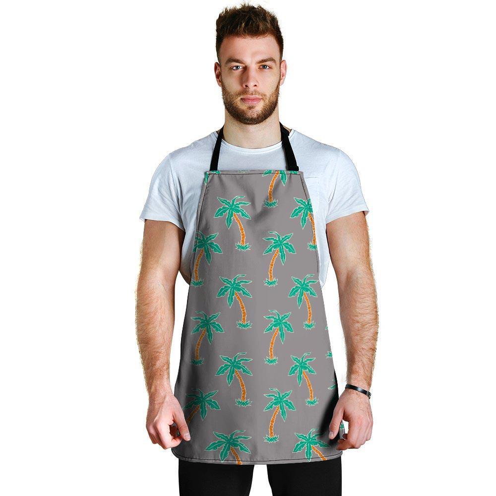 Cartoon Palm Tree Hawaiian Print Men's Apron-grizzshop