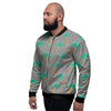 Cartoon Palm Tree Hawaiian Print Men's Bomber Jacket-grizzshop