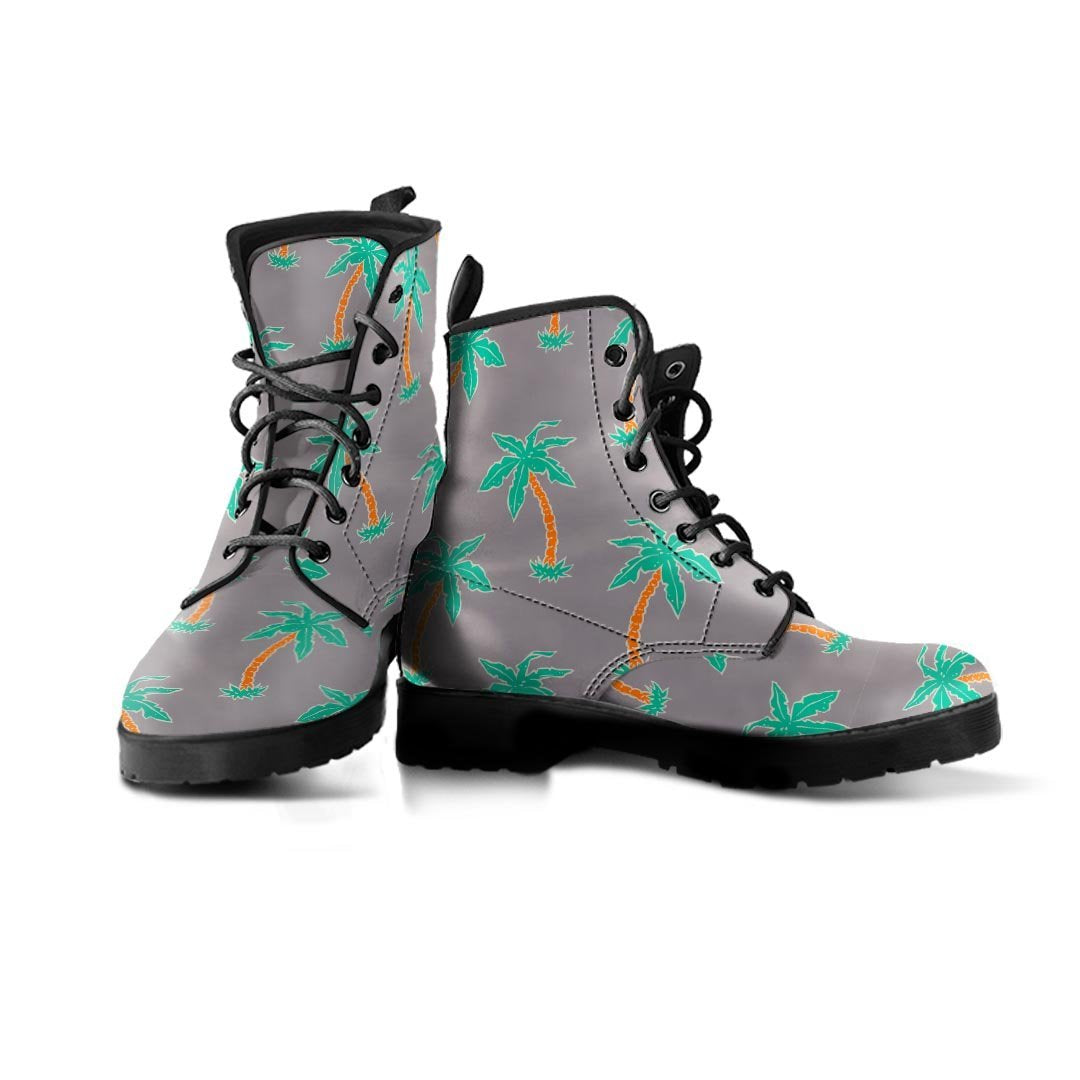 Cartoon Palm Tree Hawaiian Print Men's Boots-grizzshop