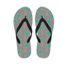 Cartoon Palm Tree Hawaiian Print Men's Flip Flops-grizzshop