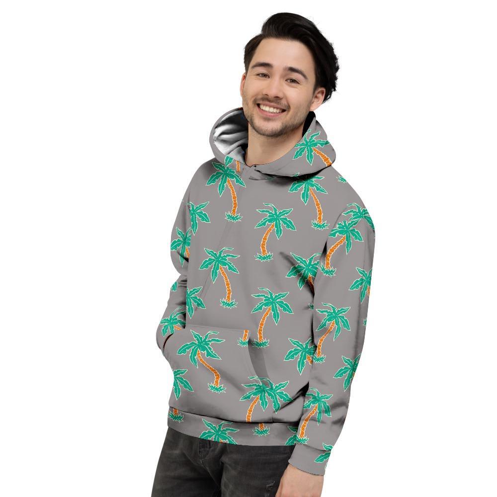 Cartoon Palm Tree Hawaiian Print Men's Hoodie-grizzshop