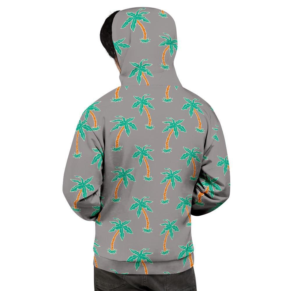 Cartoon Palm Tree Hawaiian Print Men's Hoodie-grizzshop