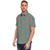 Cartoon Palm Tree Hawaiian Print Men's Short Sleeve Shirt-grizzshop