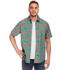 Cartoon Palm Tree Hawaiian Print Men's Short Sleeve Shirt-grizzshop