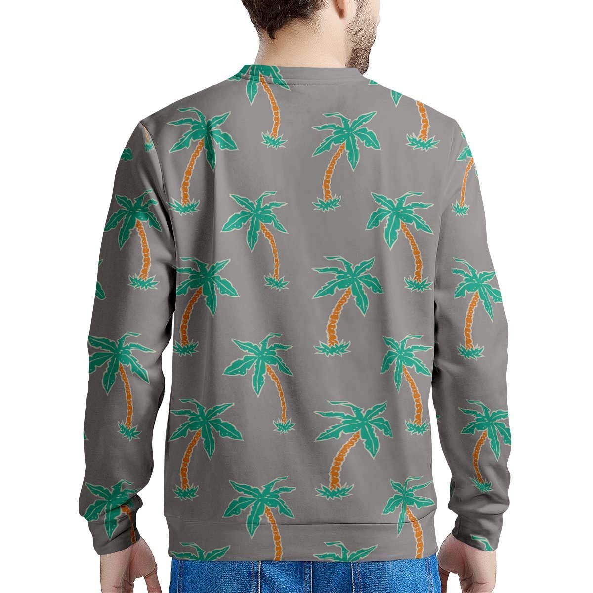 Cartoon Palm Tree Hawaiian Print Men's Sweatshirt-grizzshop