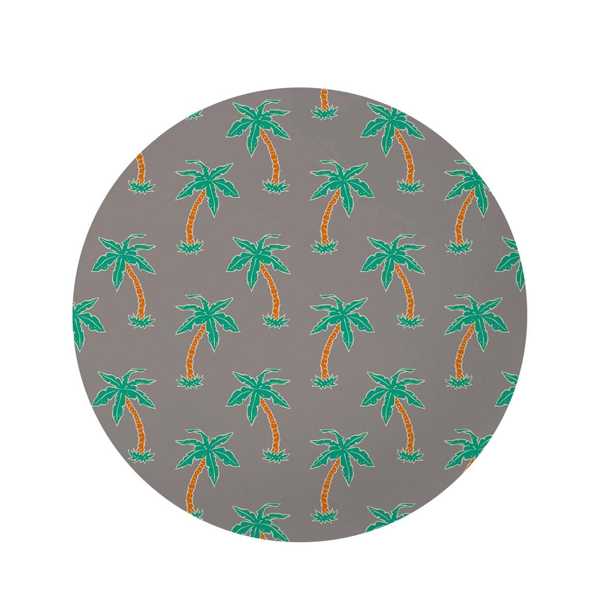 Cartoon Palm Tree Hawaiian Print Round Rug-grizzshop