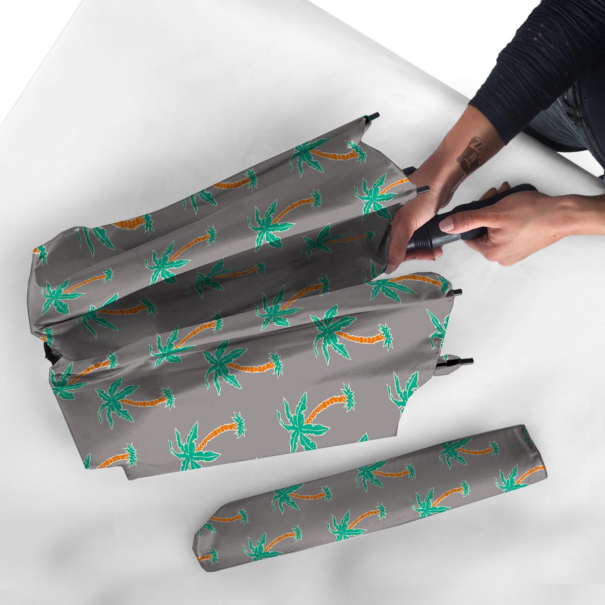 Cartoon Palm Tree Hawaiian Print Umbrella-grizzshop