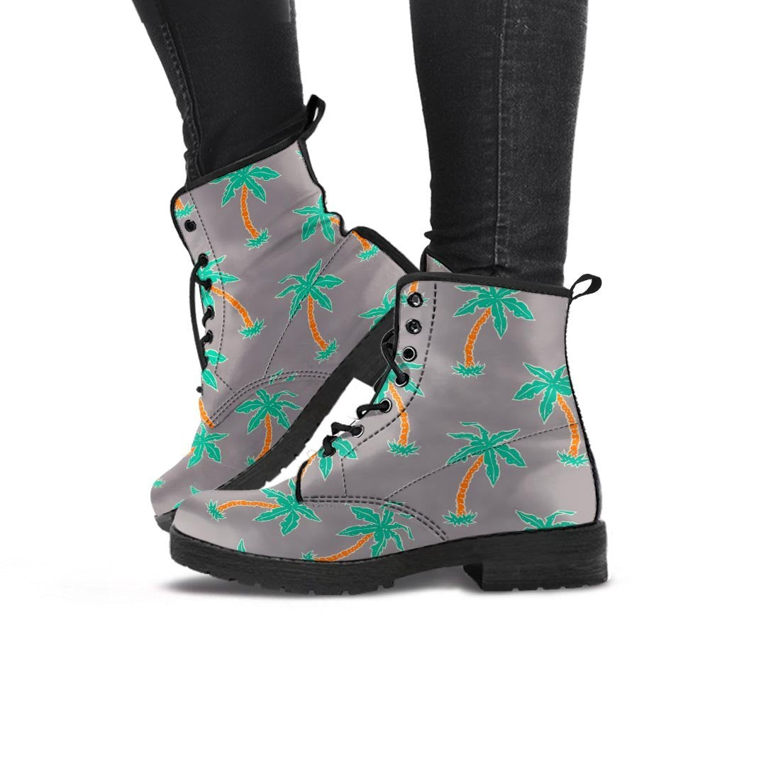 Cartoon Palm Tree Hawaiian Print Women's Boots-grizzshop