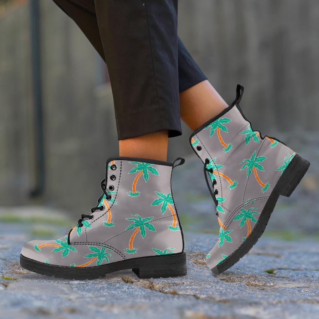 Cartoon Palm Tree Hawaiian Print Women's Boots-grizzshop