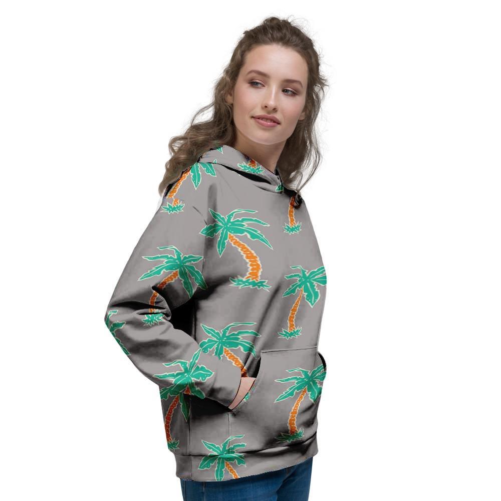 Cartoon Palm Tree Hawaiian Print Women's Hoodie-grizzshop