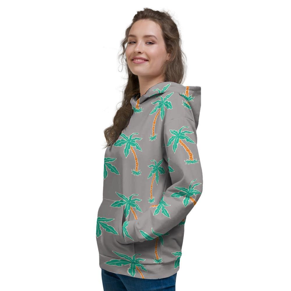 Cartoon Palm Tree Hawaiian Print Women's Hoodie-grizzshop