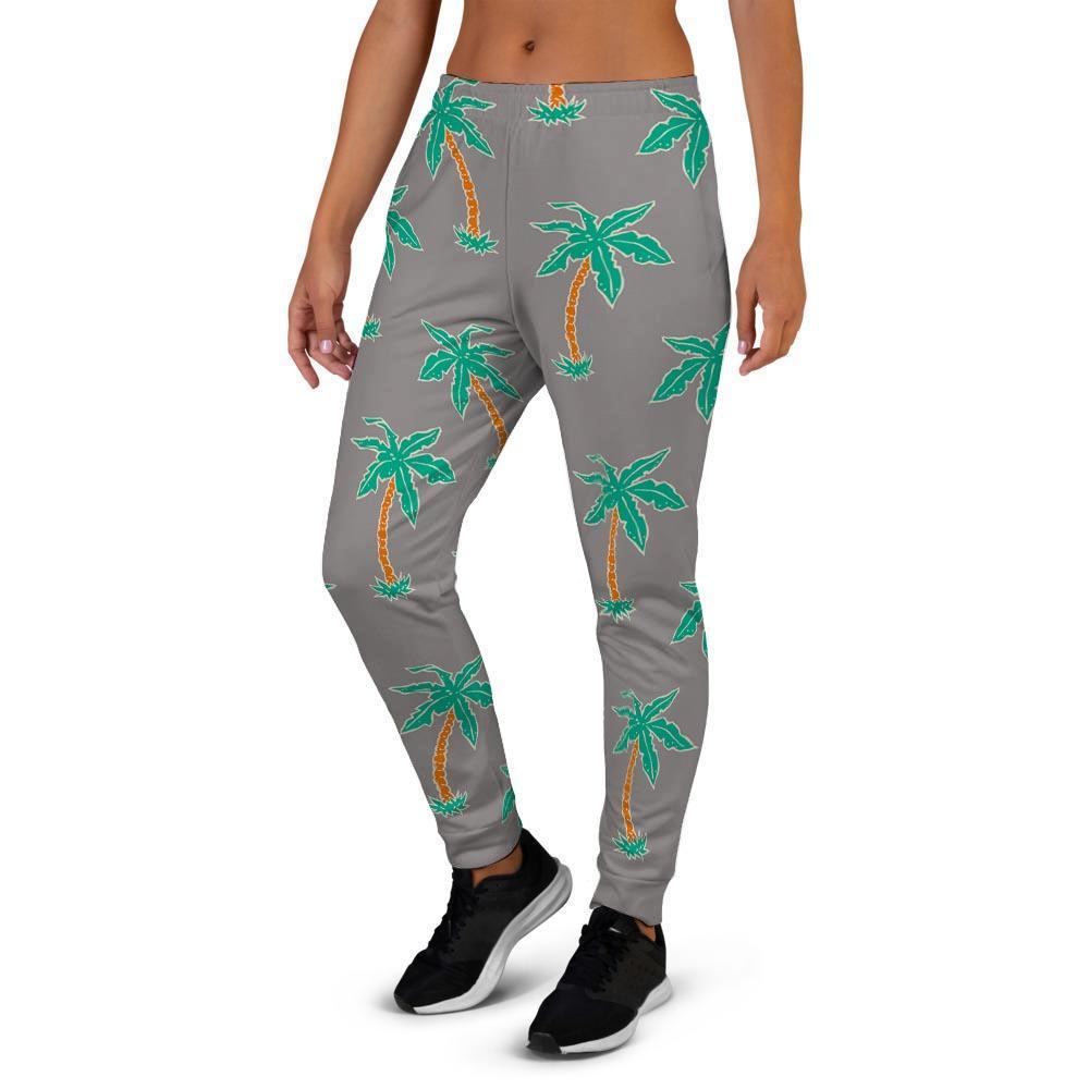 Cartoon Palm Tree Hawaiian Print Women's Joggers-grizzshop