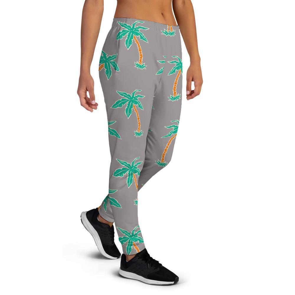 Cartoon Palm Tree Hawaiian Print Women's Joggers-grizzshop