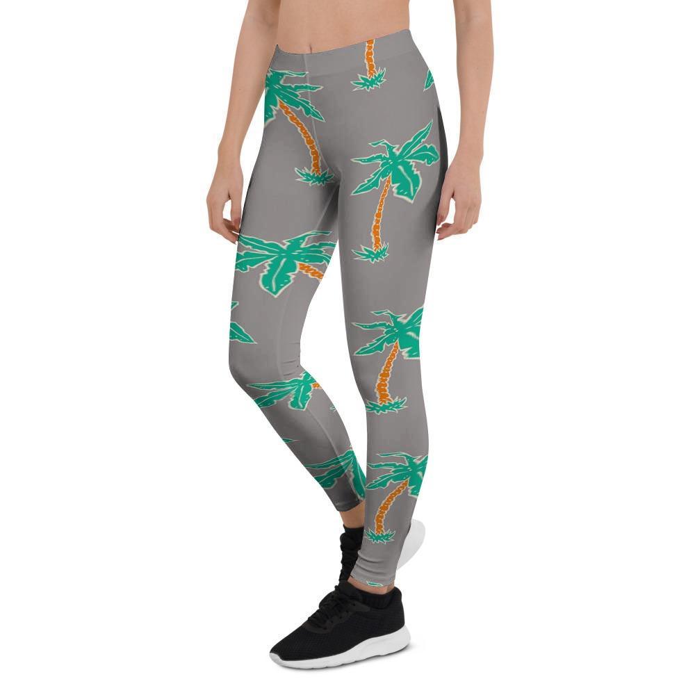 Cartoon Palm Tree Hawaiian Print Women's Leggings-grizzshop