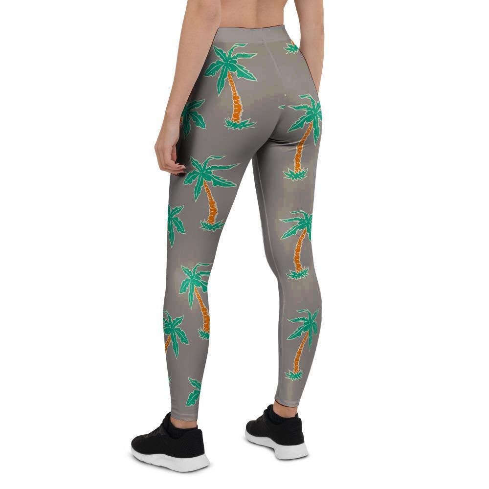 Cartoon Palm Tree Hawaiian Print Women's Leggings-grizzshop