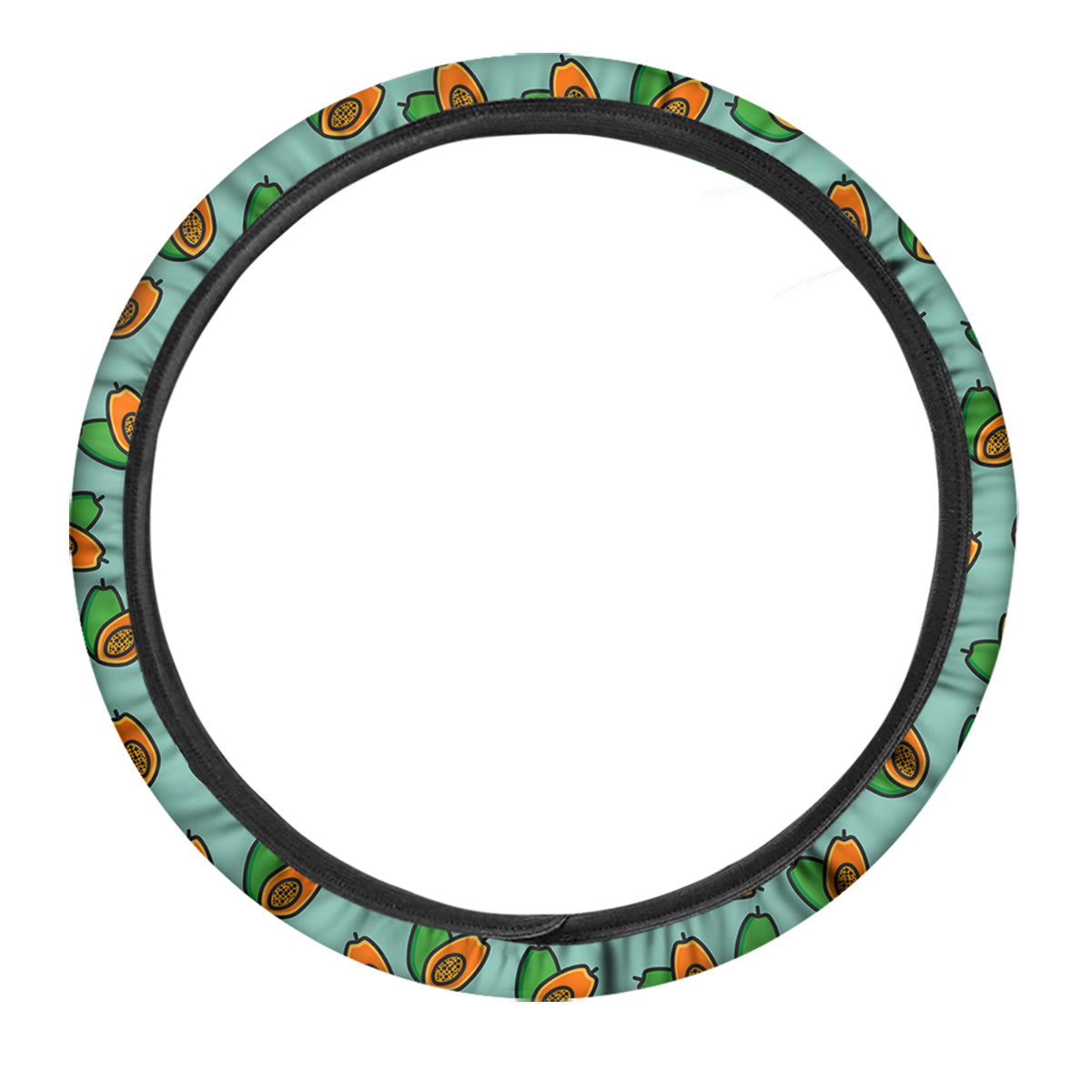Cartoon Papaya Print Pattern Car Steering Wheel Cover-grizzshop