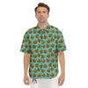 Cartoon Papaya Print Pattern Men's Short Sleeve Shirts-grizzshop