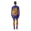 Cartoon Pizza Planet Print Men's Pajamas-grizzshop