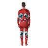 Cartoon Red Monster Face Cute Print Men's Pajamas-grizzshop