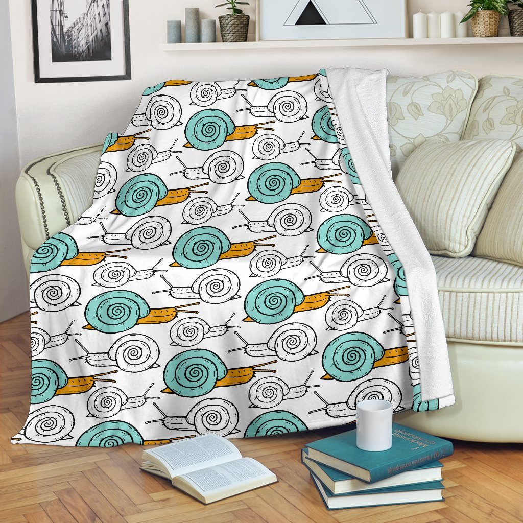 Cartoon Snail Pattern Print Blanket-grizzshop