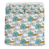 Cartoon Snail Pattern Print Duvet Cover Bedding Set-grizzshop