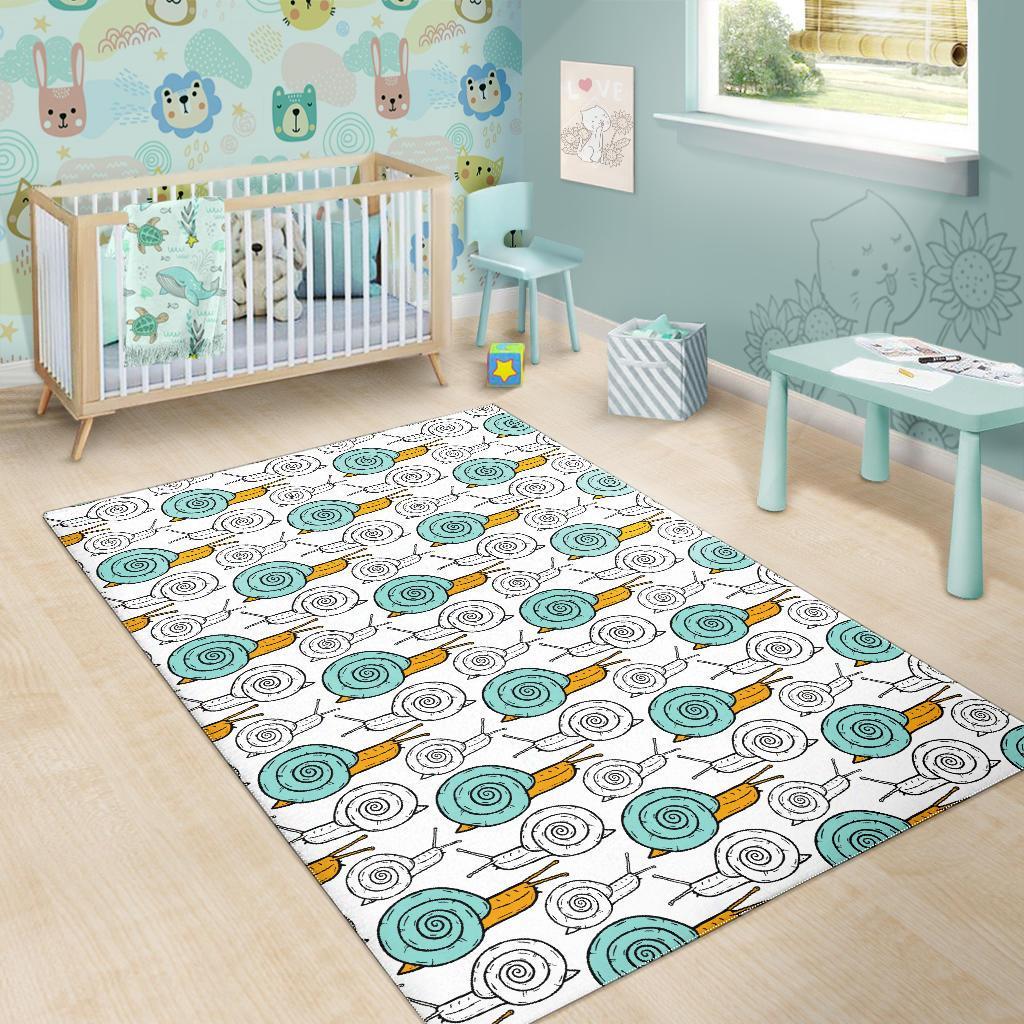 Cartoon Snail Pattern Print Floor Mat-grizzshop