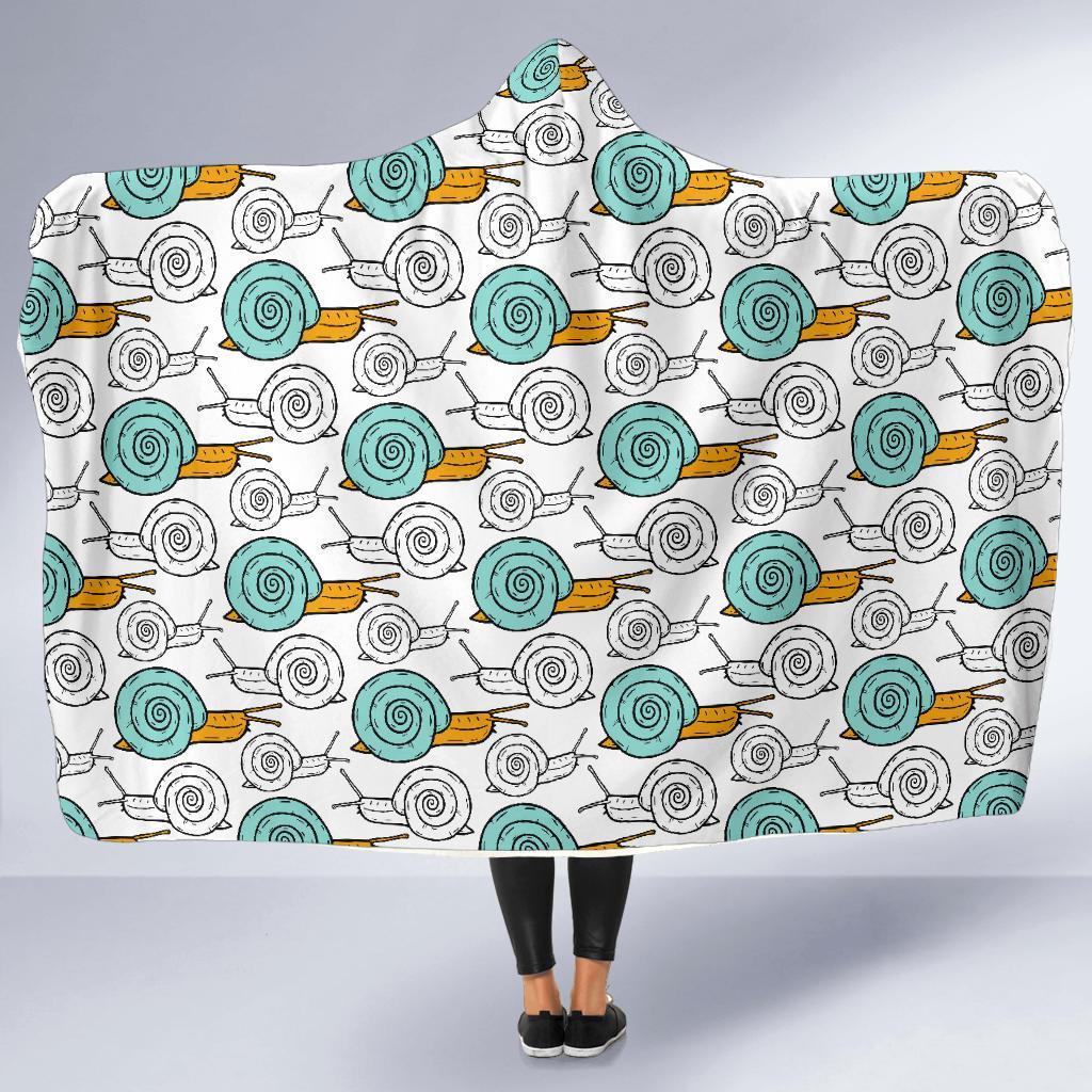 Cartoon Snail Pattern Print Hooded Blanket-grizzshop