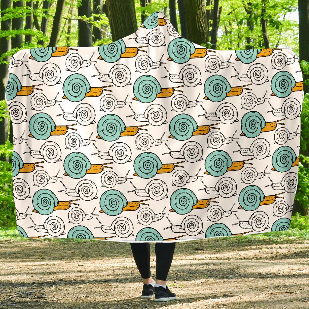 Cartoon Snail Pattern Print Hooded Blanket-grizzshop