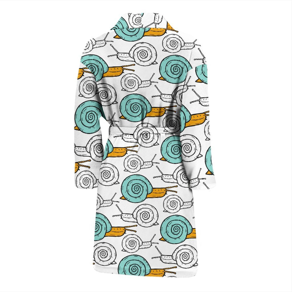 Cartoon Snail Pattern Print Men Long Robe-grizzshop