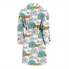 Cartoon Snail Pattern Print Men Long Robe-grizzshop