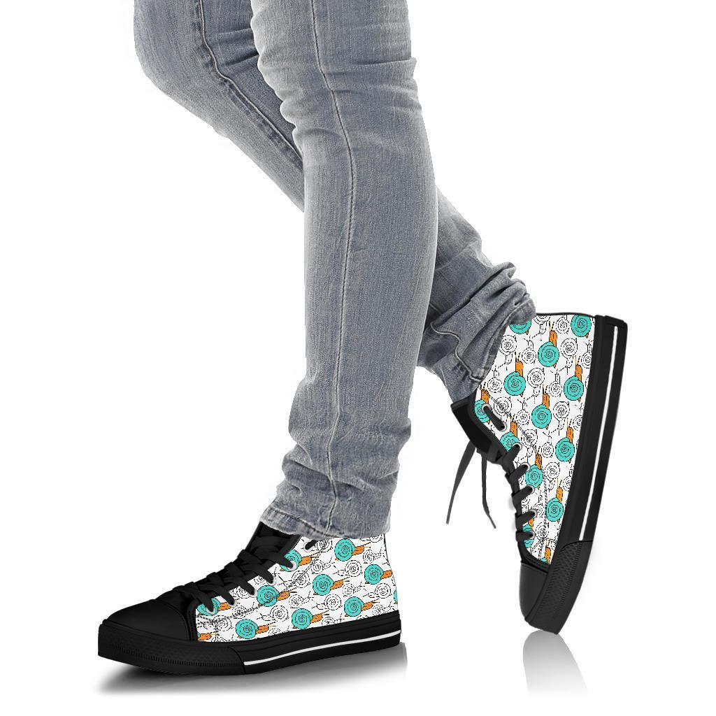 Cartoon Snail Pattern Print Men Women's High Top Shoes-grizzshop