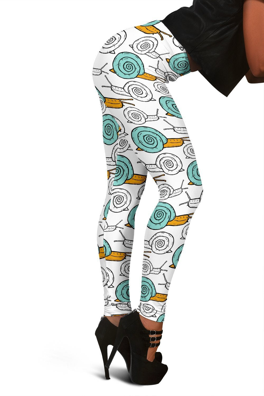 Cartoon Snail Print Pattern Women Leggings-grizzshop