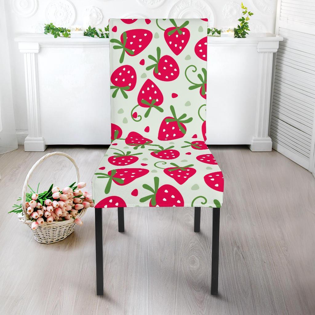 Cartoon Strawberry Pattern Print Chair Cover-grizzshop