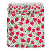 Cartoon Strawberry Pattern Print Duvet Cover Bedding Set-grizzshop