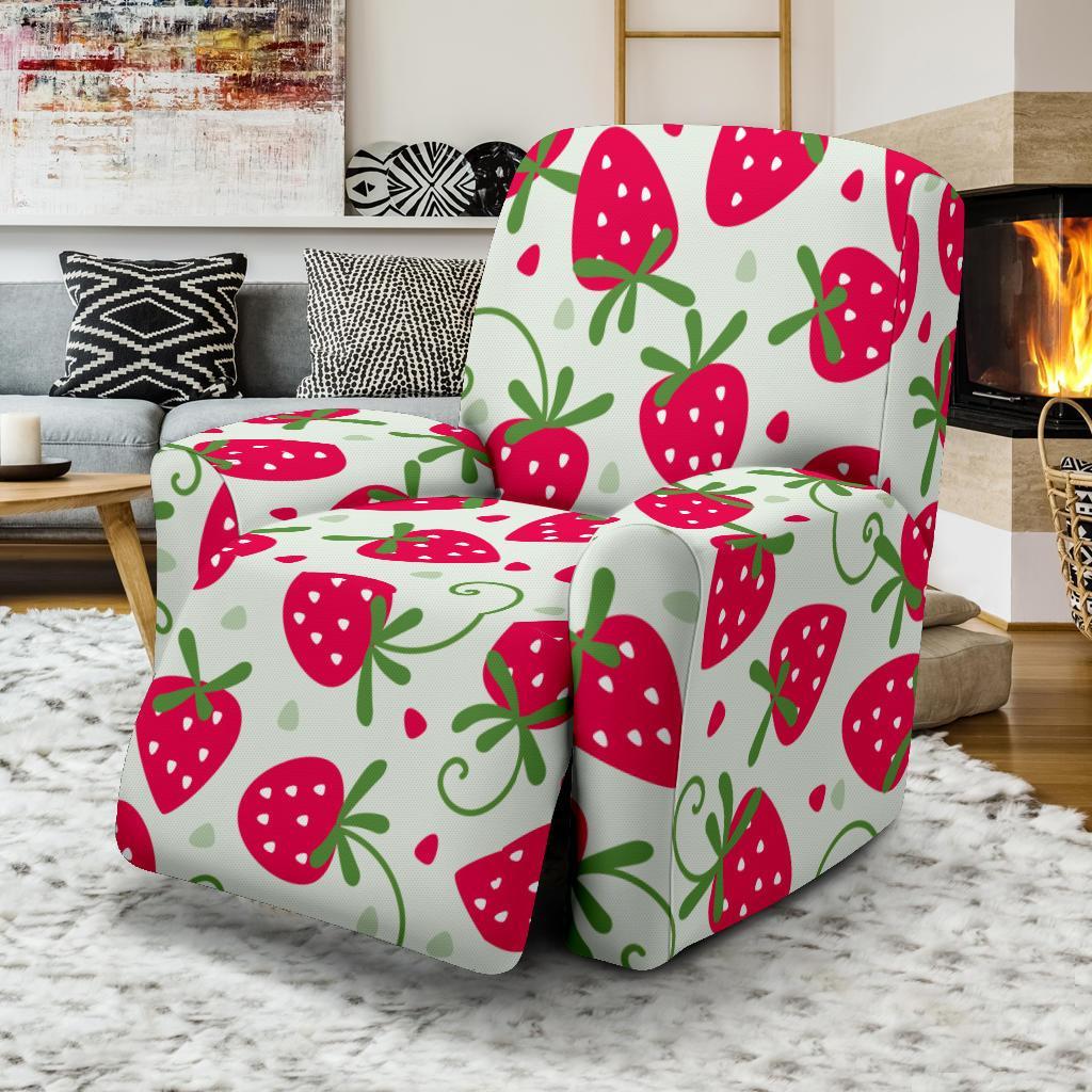 Cartoon Strawberry Pattern Print Recliner Cover-grizzshop