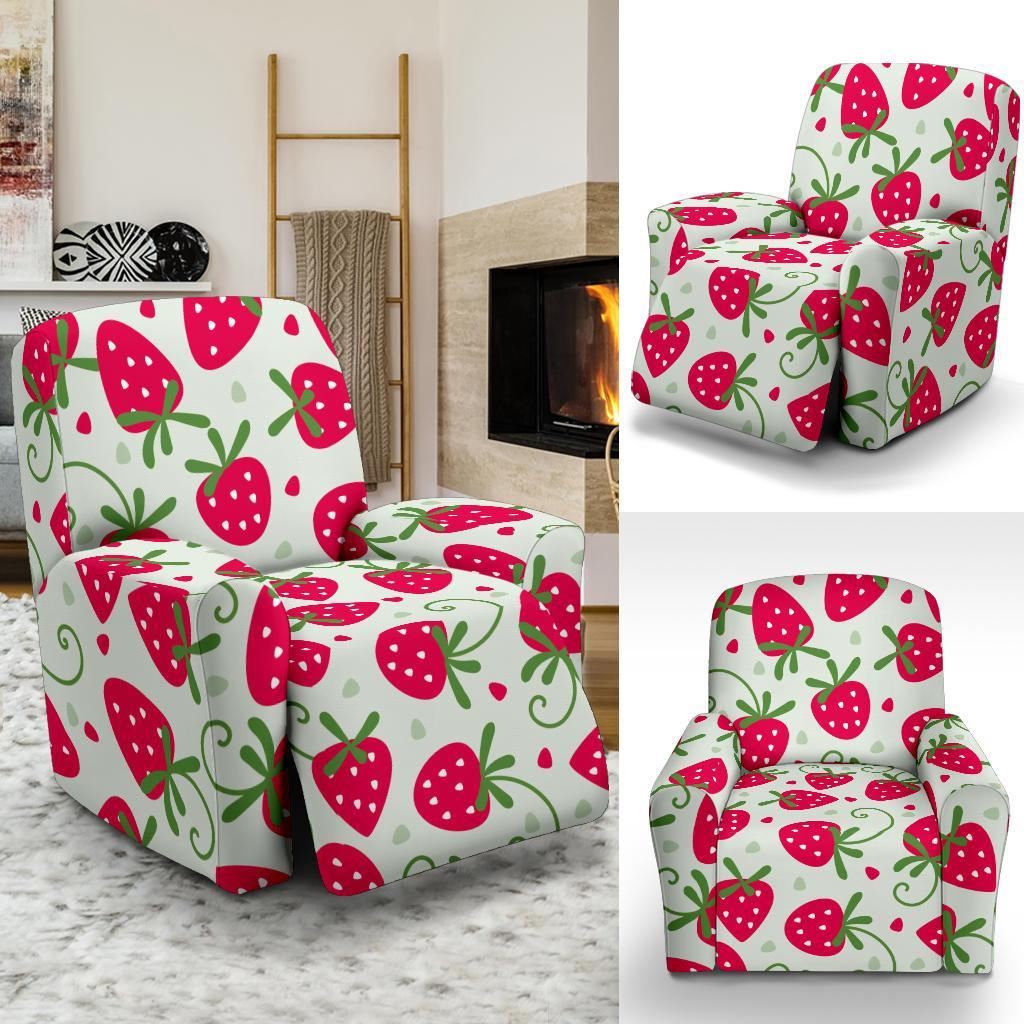 Cartoon Strawberry Pattern Print Recliner Cover-grizzshop