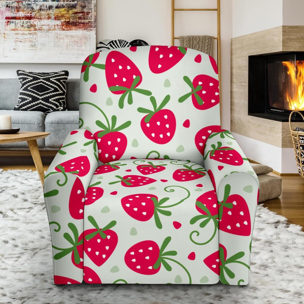 Cartoon Strawberry Pattern Print Recliner Cover-grizzshop