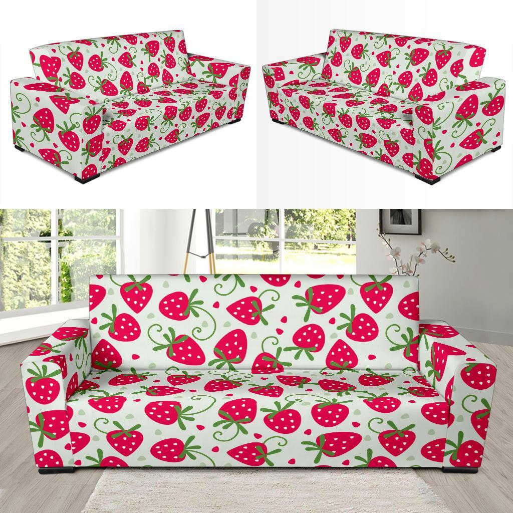 Cartoon Strawberry Pattern Print Sofa Covers-grizzshop