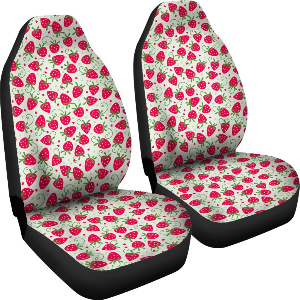 Cartoon Strawberry Pattern Print Universal Fit Car Seat Cover-grizzshop
