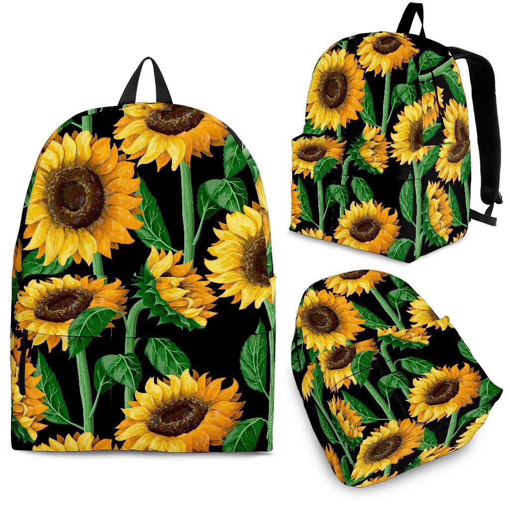 Cartoon Sunflower Pattern Print Backpack-grizzshop