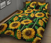 Cartoon Sunflower Pattern Print Bed Set Quilt-grizzshop